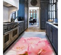 Pastoral boheme 180x270cm tapis for salon Pink floral motif antiderapant Backing lavable carpette Close Up Flower Print Large descente de lit resistant aux taches Home Decor chambre Aesthetic