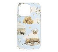 Pastoral Dog Farm Hay Wagon Country Aquarelle Coque pour iPhone 15 Pro Max