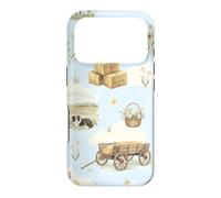 Pastoral Dog Farm Hay Wagon Country Aquarelle Coque pour iPhone 17 Pro