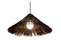 Pastoral Rattan Lights Middle Century Boho Wicker Hanging Lamp Adjustable Chandelier Pendant Lighting for Kitchen Island Bedroom Living Room(Brown,40CM)