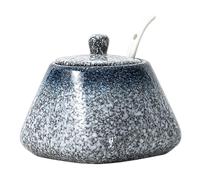 Pastoralist Bol à sucre avec couvercle et cuillère, récipient en sucre en céramique de 430 ml, pot de sel style japonais sans glissement pour comptoir cuisine, barre café, récipient