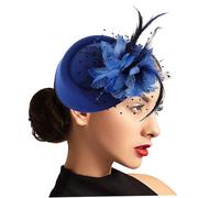 Pastoralist Chapeau de fascinateur, fascinateurs féminins de Fleurs Vintage, Chapeau de Voile de Cocktail avec Clip, Chapeaux de fascinateurs pour Femmes thé (Bleu)