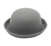 Pastoralist Chapeau de Melon en Feutre, Chapeau Haut de Gamme à Bord, Chapeau Gris de dôme Classique, Solide Chapeau Fedora pour Hommes