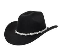 Pastoralist Chapeaux de Cowboy pour Femmes, Chapeau de Cowboy, Chapeau Cow-Girl Classique avec Ceinture en Strass Scintillantes, Occidentale avec Bande Sueur, Chapeaux Portables pour Femmes