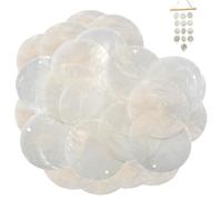 Pastoralist Coquilles capiz, 100pcs 2 Pouces Rondes capiz avec Trou pour la Carillon éolien capiz, matériau de Vent Bricolage pour l'artisanat, la Fabrication de Bijoux