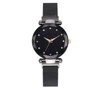 Pastoralist Femmes Montres sur Le Quartz Mouvement en Acier Inoxydable Montre à Un Cadran étoilé Cadran Les Femmes Noires