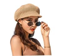 Pastoralist Hat de Soleil de Plage, Casquette Paille Femmes Journal d'été Cap Paille en Tricot Plage du Soleil avec Corde ajustée pour Femmes
