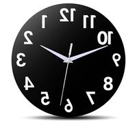 Pastoralist Horloge vers l'arrière, Horloge inhabituelle de 12 Pouces Rond dans Le Sens horaire, horloges murales inverses à Batterie pour décorations de Salon de Chambre à Coucher