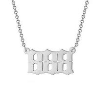 Pastoralist Numéro Collier 888 Numéro Pendre Jewelry Bijoux en Acier Inoxydable Chaîne de Liaison en Acier, Numéro Collier