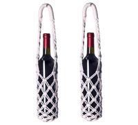 Pastoralist Porte-Bouteille 2PCS 27 Pouces Boho Cotton Rope Wine & Water Bottle Porte-Bouteille/Porteur/Sac/Élingue/Sangle avec poignée pour la randonnée à vélo de Fitness.