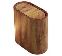 Pastoralist Poubelle en bambou avec couvercle, poubelle avec couvercle, étanche et en plastique anti-odeur salle de bain étroite, de poussière motif en bois en marbre avec poignée, panier déchets