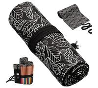 Pastoralist Roll à Crayon 32x8 Pouces 72 Modèle à Fente Toile Couleurs Crayon Roll Up Case avec Une Cravate de câble pour L'Artiste, étudiant en Art, école, boîtier en Haut, coloré