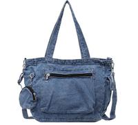 Pastoralist Sac à bandoulière en jean, sac en jean pour femmes épaule multi-poches décontractée avec bandoulière avec fourre-tout