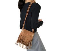 Pastoralist Sac à bandoulière pour femmes, sac à bandoulière pour les femmes avec du daim de Fringe Boho avec une sangle réglable la mode