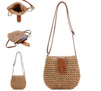 Pastoralist Sac de paille pour les vacances pour femmes, bobs de plage boho pour un sac à bandoulière en osier d'été avec des glands