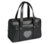 Pastoralist Sac Japonais Grand Sac de Messager, école Japonaise Portable de capacité PU en Cuir à glissière d'école à Main avec Trou câble Casque pour Filles