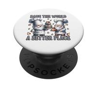 Pastry Chef Dad Gnomes Graphic Bake The World A Better Place PopSockets PopGrip Adhésif