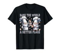 Pastry Chef Dad Gnomes Graphic Bake The World A Better Place T-Shirt
