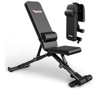 PASYOU Banc de Musculation Multifonction Réglable avec 90 Degrés Banc Musculation Complet Pliable Inclinable Declinable Peut être Plié Rapidement 400KG Capacité de Poids