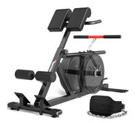 PASYOU Banc Lombaire Réglable 4-en-1 Chaise Romaine Banc Hyperextension avec Ceinture de Squat, Extension dos & Soulevé de Terre, Compatible Disques 1" et 2", Charge 227kg