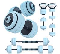 PASYOU Haltère Réglable 20 kg Ensemble d'haltères 4 en 1 Haltères Musculation, Pompes et Kettlebell, Set d'haltères Réglables, Dumbbell, Haltère et Barre pour le Fitness à Domicile