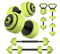 PASYOU Haltère Réglable 20 kg Ensemble d'haltères 5 en 1 Haltères Musculation, Pompes et Kettlebell, Set d'haltères Réglables, Dumbbell, Haltère et Barre pour le Fitness à Domicile