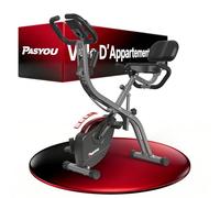 PASYOU Vélo D'appartement Pliable X-Bike, vélo d'intérieur pliable avec 10 niveaux et 7 hauteurs de siège, 10 niveaux de résistance magnétique vélo d'appartement ergomètre, 265LB/120KG pour la maison