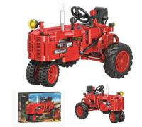 Pasyru Classique Tracteur Modèle Réduit de Construction, 302 pièces Rétro de Tracteur Kit de Construction de Jouet, Cadeau de Construction Jouet pour Ados et Adultes