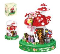 Pasyru Maison Champignon Micro Bloc de Construction Set, 645 Pièces Construction Briques Maison Champignon Jouet, DIY Kit de Construction de Jouet, Cadeau de pour Ados et Adultes