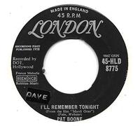 PAT BOONE 45 RPM I'll Remember Tonight / The Mardi Gras March