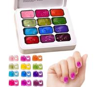 Pat Gel À Ongles 12 Couleurs Avec Effet Dégradé, Multi-Usages Et Longue