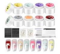 Pat Gel Polish - Palette à 8 couleurs, accessoires à ongles vibrants | Formule de trempage avec finition brillante, manteau de couleur pour le style de beauté, la manucure, les effets du sal