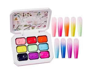 Pat Gel Polish - Palette De Manucure De Gradient 9 Couleurs, Pigment De Laque De, Brillance Créative De La Mode | Magas De Peinture UV Durcissement Pour Les Filles Accessoires De Style Beauté