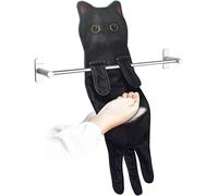 PAT JUUMG Serviette Sèche à la Main, Serviette à Main Séchage Rapide, Serviettes Absorbantes en Forme de Chat, Serviette d'animal Mignonne, Essuie-Mains pour Cuisine et Salles de Bain (Chat Noir)