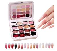 Pat Nail Gel Palette - 32 ml 16 couleurs ensemble de vernis gel solide | Collection de fards à joues dégradés 4 en 1 sans formule d'essuyage | Kit de peinture à haute saturation pour la