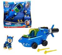 PAT' PATROUILLE AQUA PUPS - Voiture + Figurine Chase - Voiture Pat Patrouille Chase - Figurine à Collectionner - Thème Mer Et Aventures Sous-Marines - Paw Patrol - Jouet Enfant 3 Ans +