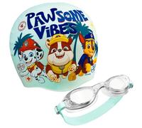 Pat Patrouille | Bluey | Bob l'éponge Lunettes de Natation et Bonnet de Bain Enfant Set, Réglables Anti-Bué et Protection UV Lunette de Plongée, Résistant Silicone Bonnet de Bain, Ete Cadeau Fille