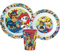 Pat Patrouille 'Cartoon' Service de Table Plastique Micro-Ondable 3 Pièces Verre