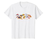 Pat' Patrouille Chase Marshall Rubble Skye Everest Team Style T-Shirt, Enfant, Blanc, 4 Ans