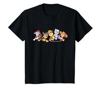 Pat' Patrouille Chase Marshall Rubble Skye Everest Team Style T-Shirt, Enfant, Noir, 10 Ans