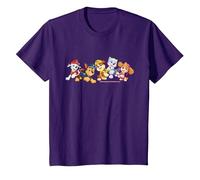 Pat' Patrouille Chase Marshall Rubble Skye Everest Team Style T-Shirt, Enfant, Violet, 3 Ans