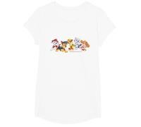 Pat' Patrouille Chase Marshall Rubble Skye Everest Team Style T-Shirt, Fille, Blanc, S