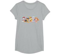 Pat' Patrouille Chase Marshall Rubble Skye Everest Team Style T-Shirt, Fille, Gris Chiné, S