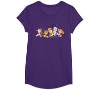 Pat' Patrouille Chase Marshall Rubble Skye Everest Team Style T-Shirt, Fille, Violet, M