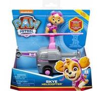 Pat Patrouille Chienne Stella Et Son Helicoptere Gris Et Rose - Vehicule - Figurine Chien