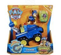 Pat Patrouille Dino : Chase Et Son Quad Tout Terrain De Police + Un Dinonaure Mystere - Vehicule Deluxe - Voiture - Figurine Chien