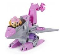 Pat patrouille dino : stella et son avion a friction + un dinosaure mystere - vehicule deluxe - figurine chien