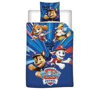 Pat Patrouille Housse de Couette 140x200 + Taie 65x65 Chase Marcus Stella | Parure de lit réversible 1 personne | Coton & polyester séchage rapide | Ruben Nickelodeon | Enfant 3-8 | Idée cadeau