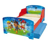 Fun House Pat Patrouille Enfant PAT'PATROUILLE Lit 140x70 cm avec sommier à Lattes sans Matelas avec 2 tiroirs de Rangement, MDF, Bleu