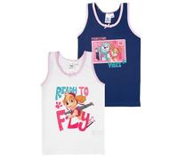 Pat' Patrouille Lot de 2 maillots de corps pour fille, débardeurs, chemises pour enfant, blanc/bleu, blanc/bleu, 98-104